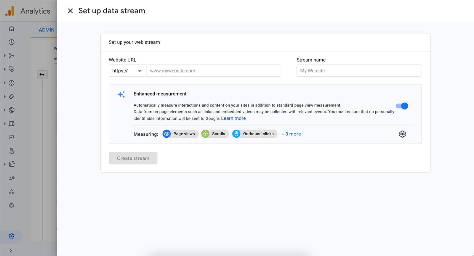 Set up your data stream