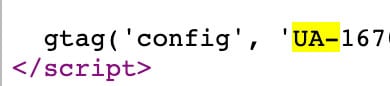 Google Analytics UA- Script Example Snippet