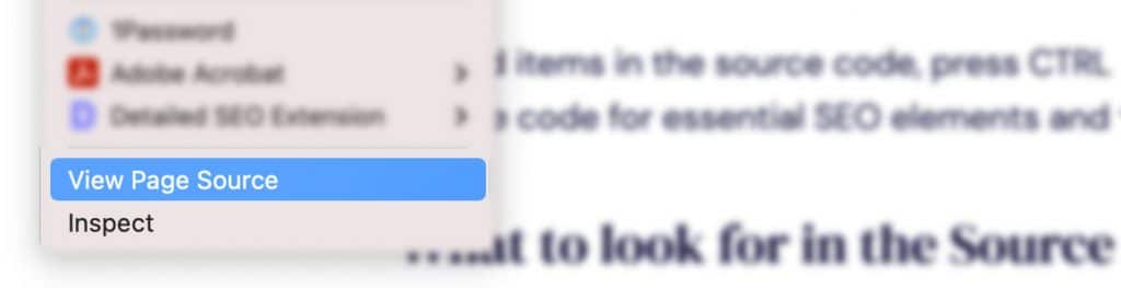 Reading source code: Right-Click to View Page Source in Safari