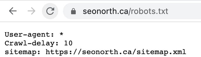 Robots.TXT Sitemap Example