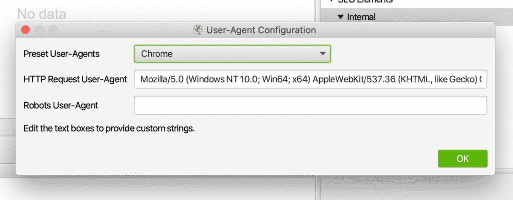 User-Agent Configuration