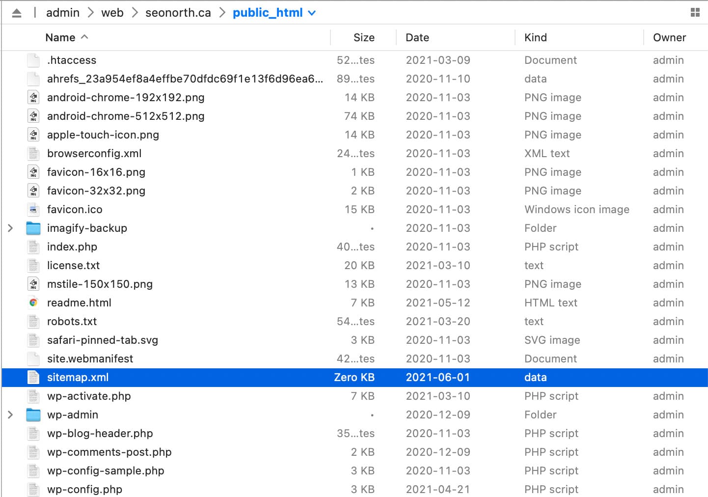 xml-sitemap in root folder