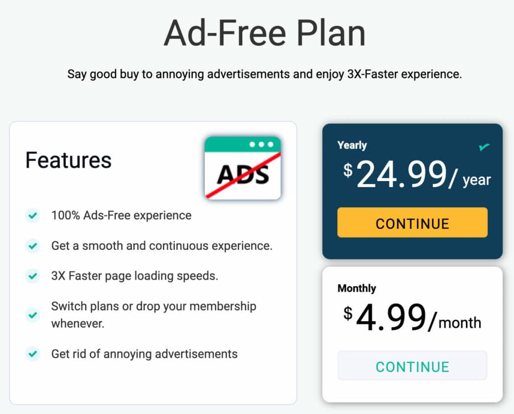 ad-free plan