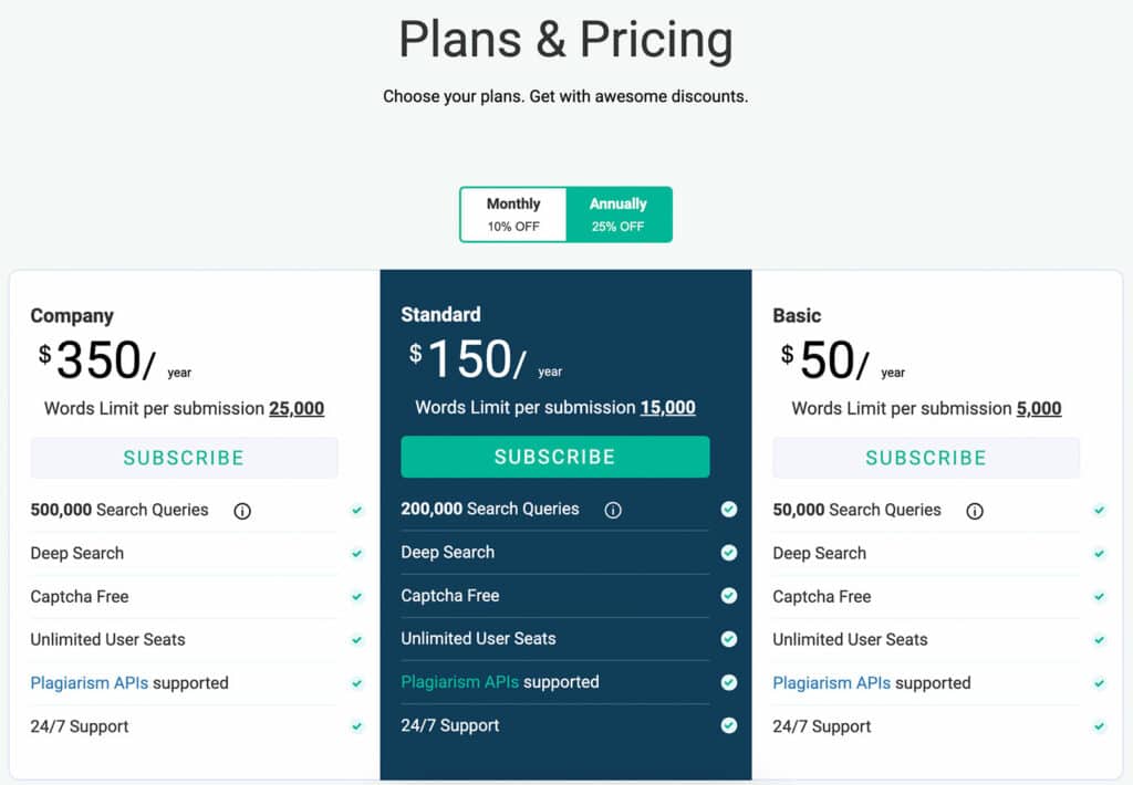 plans and pricing