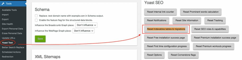 Reset Indexables tables & migrations