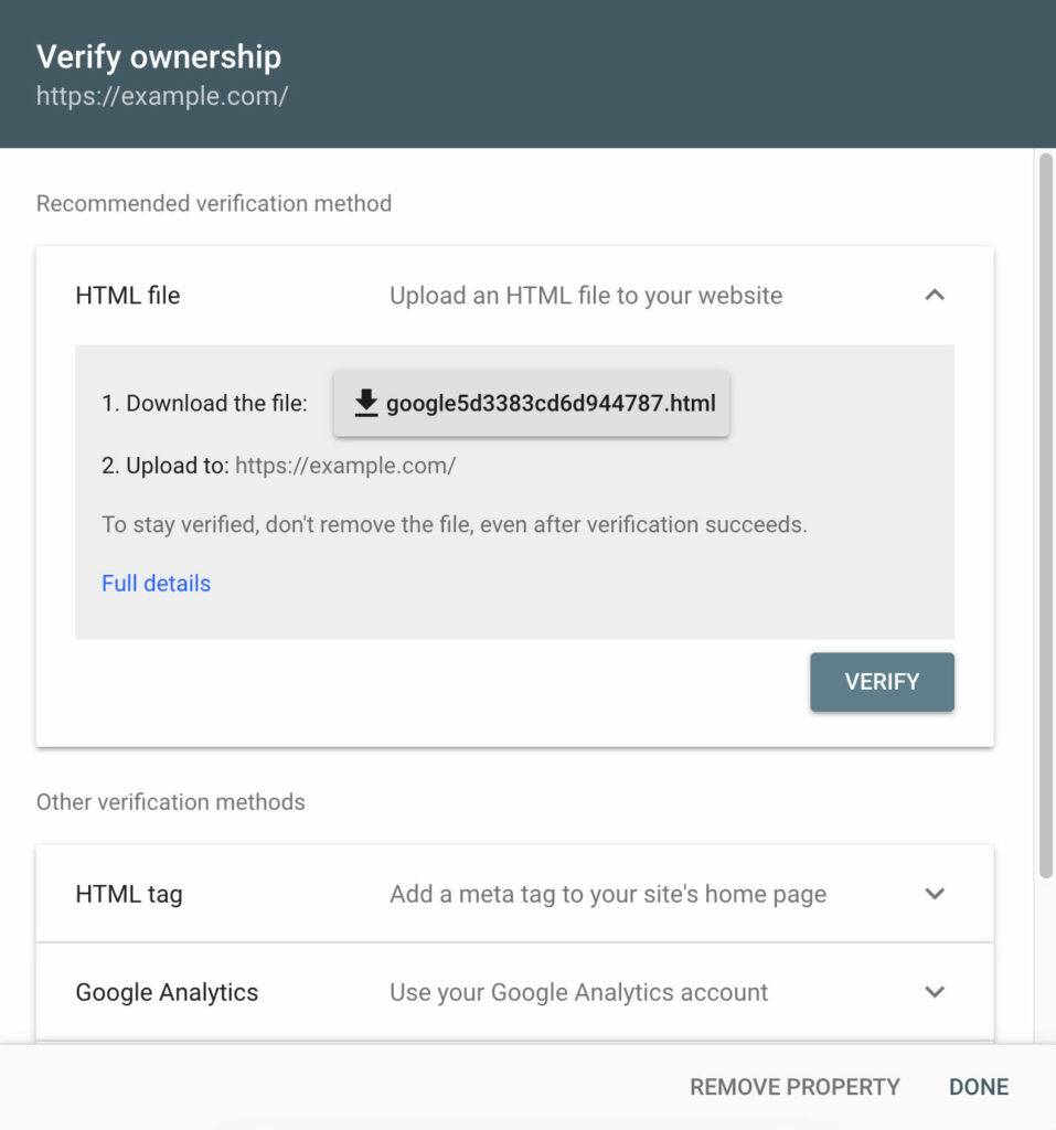 Follow the instructions provided by Google