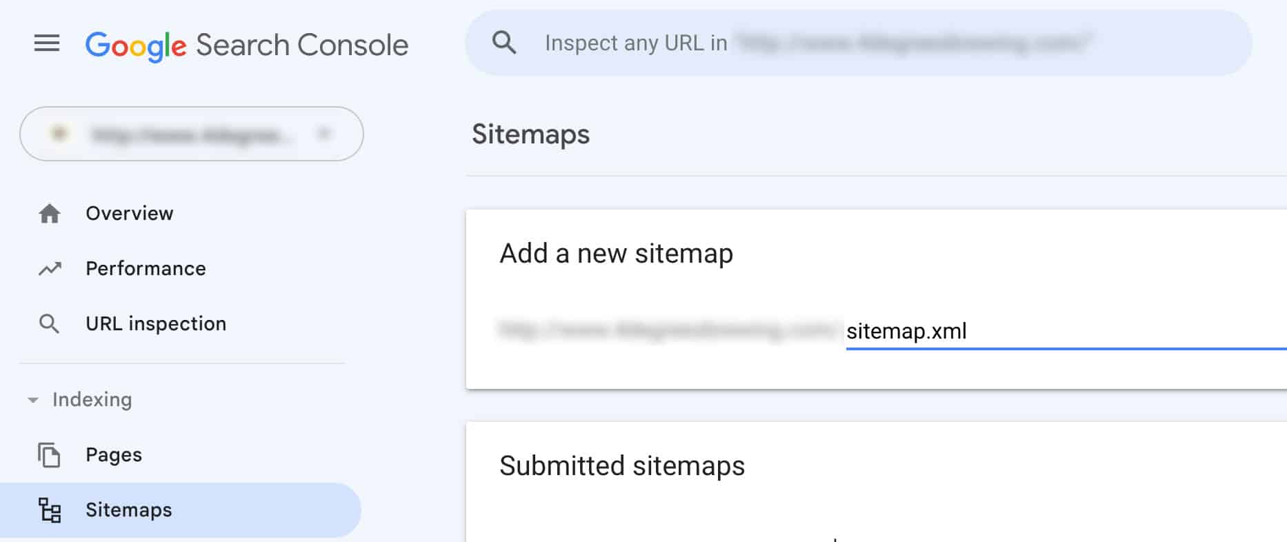 submit sitemap