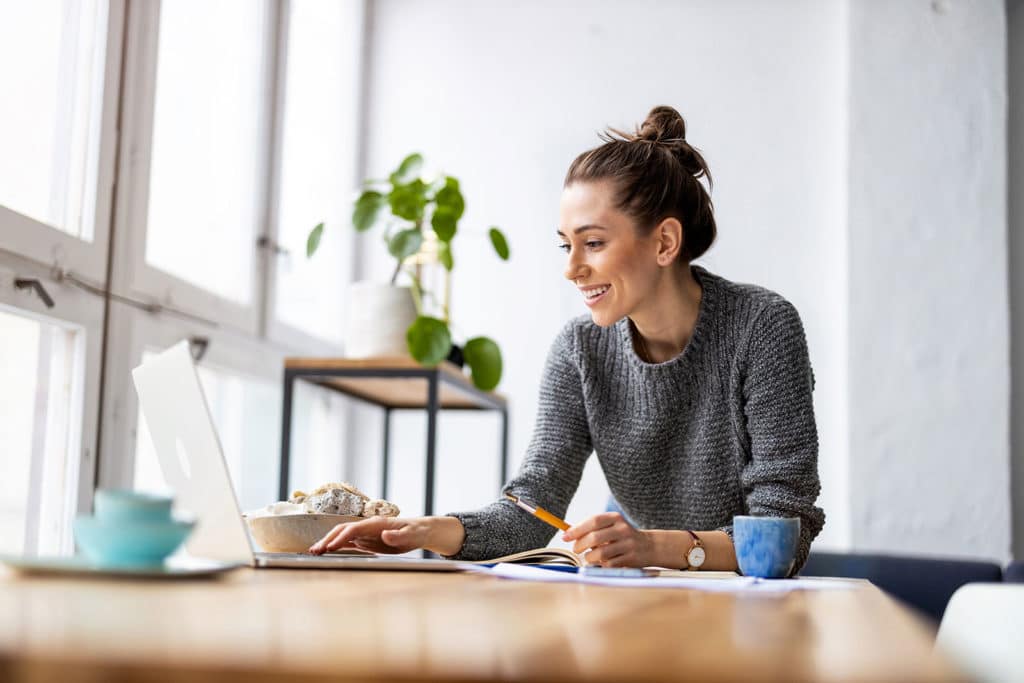 woman at her computer