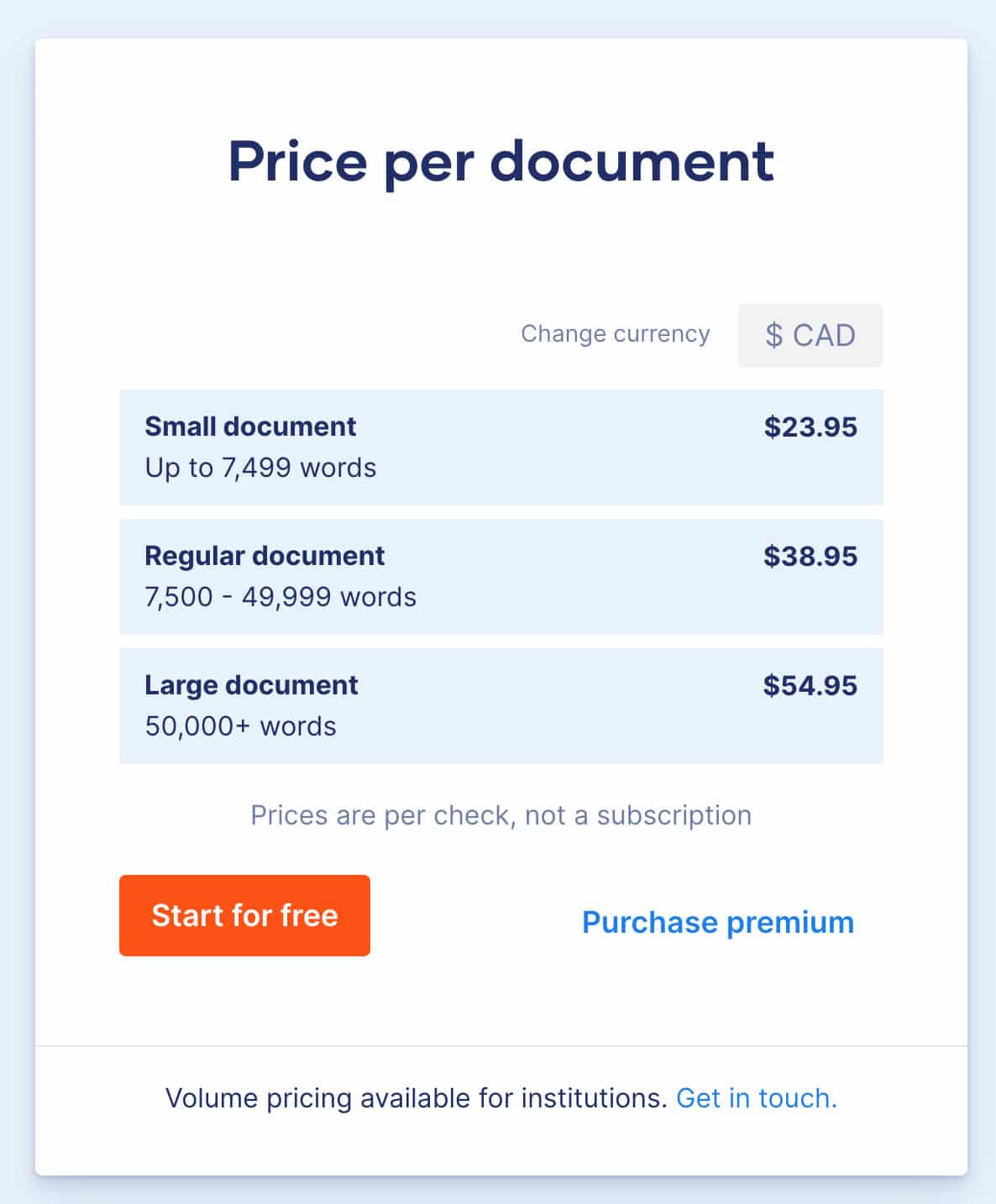 Price per document